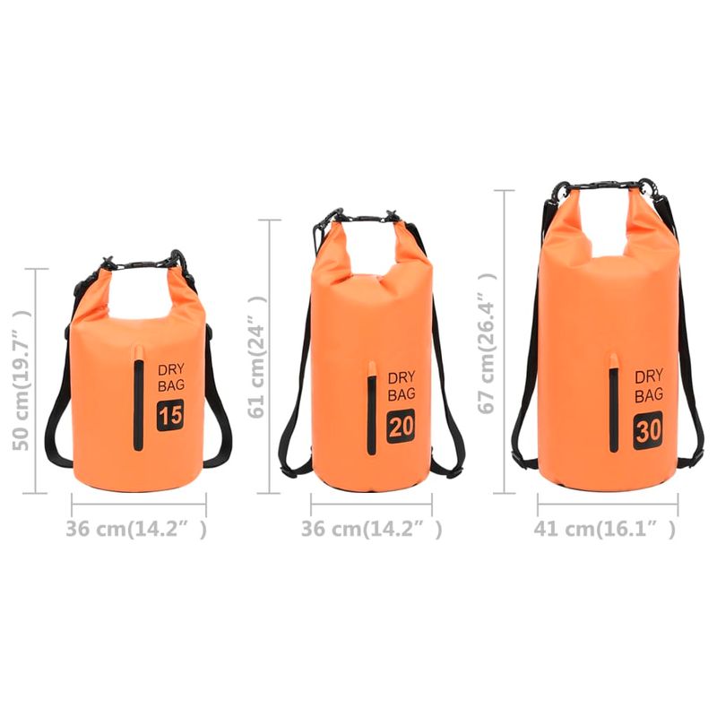 Sport si Outdoor - Sporturi acvatice - Rafting, caiac si canoe - Rucsac impermeabil cu fermoar, portocaliu, 30 L, PVC - Infinity.ro