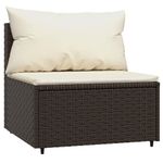 Casa si Gradina - Gradina si terasa - Mobilier exterior - Canapele si fotolii gradina - Canapea de mijloc cu pernă de gradina, pentru gradina, maro, poliratan - Infinity.ro