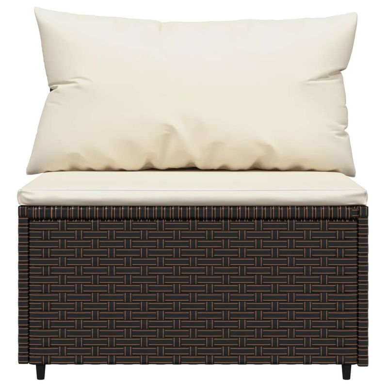 Casa si Gradina - Gradina si terasa - Mobilier exterior - Canapele si fotolii gradina - Canapea de mijloc cu pernă de gradina, pentru gradina, maro, poliratan - Infinity.ro