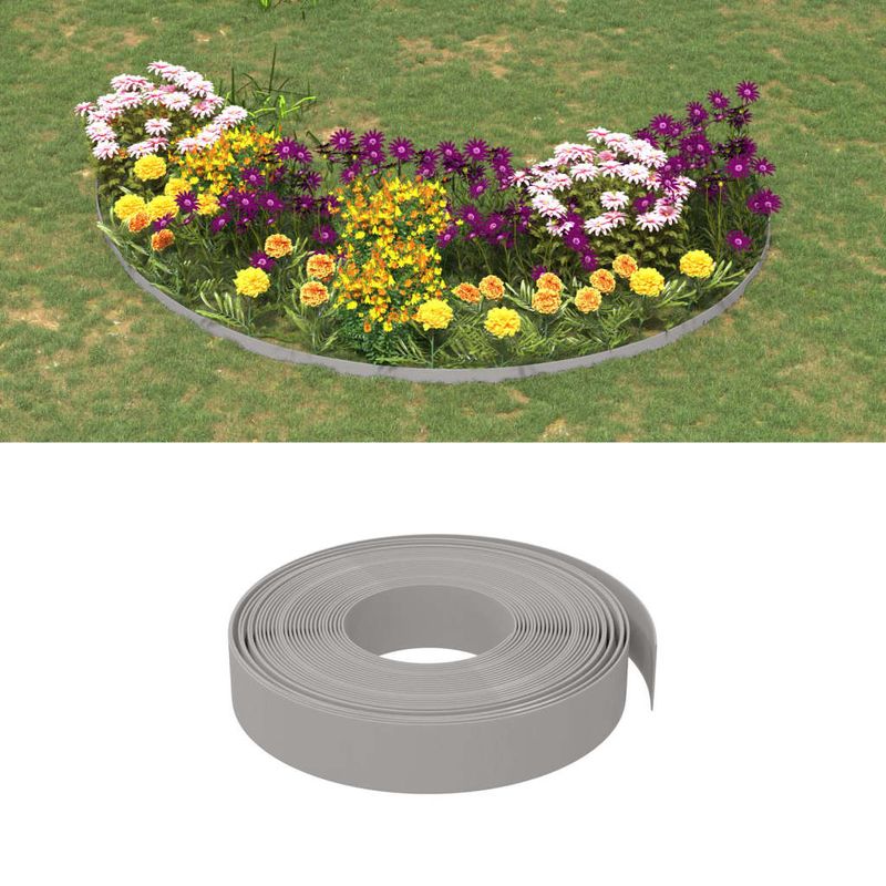 Casa si Gradina - Gradina si terasa - Garduri, panouri si accesorii - Bordura de gradina, gri, 10 m 10 cm, polietilena - Infinity.ro