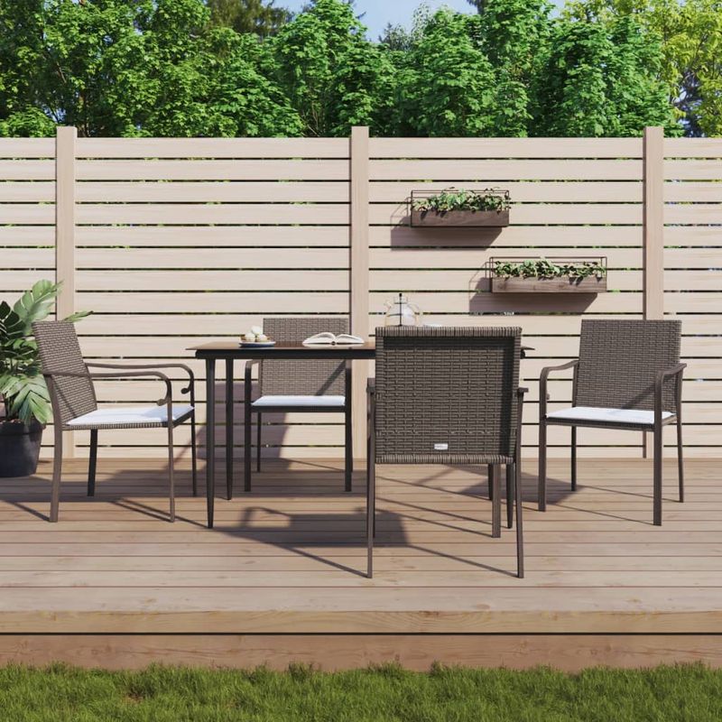 Casa si Gradina - Gradina si terasa - Mobilier exterior - Seturi mobila gradina - Set mobilier de gradina cu perne, 5 piese, poliratan si otel - Infinity.ro