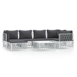 Casa si Gradina - Gradina si terasa - Mobilier exterior - Seturi mobila gradina - Set mobilier de gradina cu perne, 7 piese, alb, otel - Infinity.ro