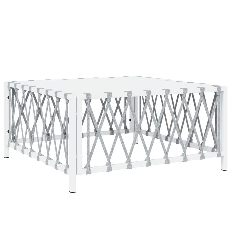 Casa si Gradina - Gradina si terasa - Mobilier exterior - Seturi mobila gradina - Set mobilier de gradina cu perne, 7 piese, alb, otel - Infinity.ro