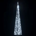 Casa si Gradina - Decoratiuni - Decoratiuni de sezon - Con de lumina cu LED decorativ, alb rece, 90 cm, acrilic - Infinity.ro