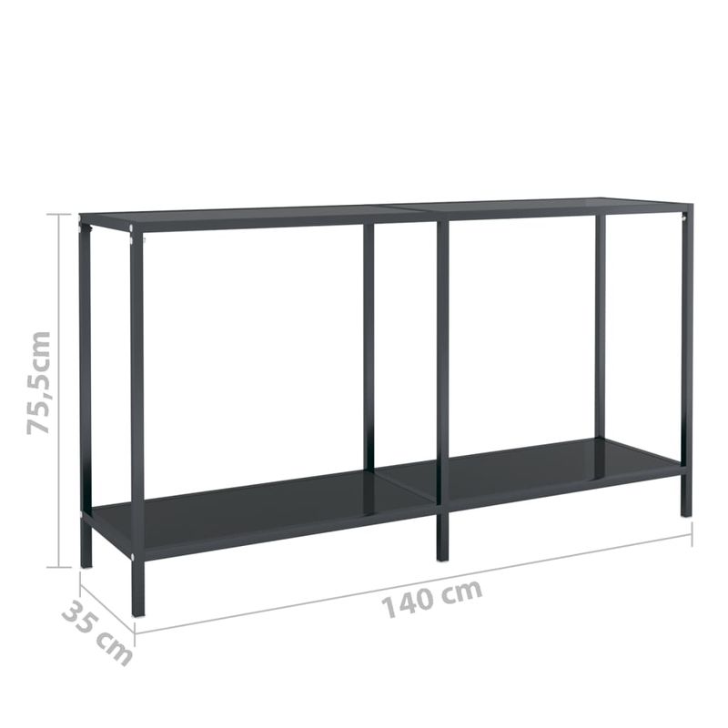 Casa si Gradina - Mobilier - Comode si corpuri - Console - Masa consola, negru, 140x35x75,5 cm, sticla securizata - Infinity.ro