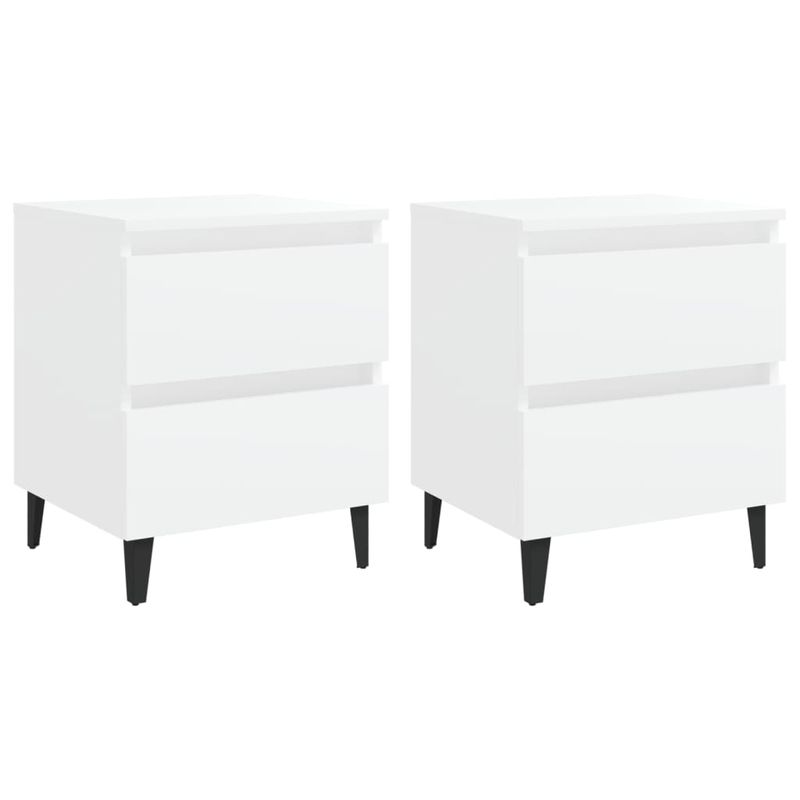 Casa si Gradina - Mobilier - Comode si corpuri - Noptiere - Noptiera, 2 buc., alb, 40x35x50 cm, PAL - Infinity.ro
