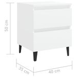 Casa si Gradina - Mobilier - Comode si corpuri - Noptiere - Noptiera, 2 buc., alb, 40x35x50 cm, PAL - Infinity.ro