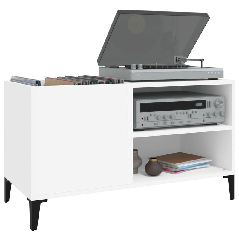 Casa si Gradina - Mobilier - Comode si corpuri - Comode - Comoda discuri, alb, 84,5x38x48 cm, lemn prelucrat - Infinity.ro