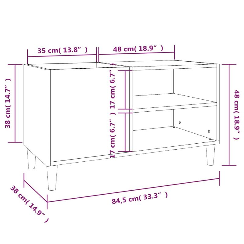 Casa si Gradina - Mobilier - Comode si corpuri - Comode - Comoda discuri, alb, 84,5x38x48 cm, lemn prelucrat - Infinity.ro