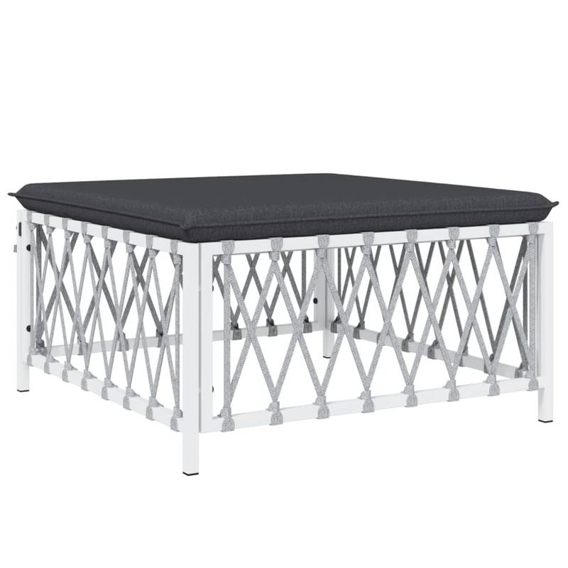 Casa si Gradina - Gradina si terasa - Mobilier exterior - Seturi mobila gradina - Set mobilier de gradina, 6 piese, cu perne, alb, otel - Infinity.ro
