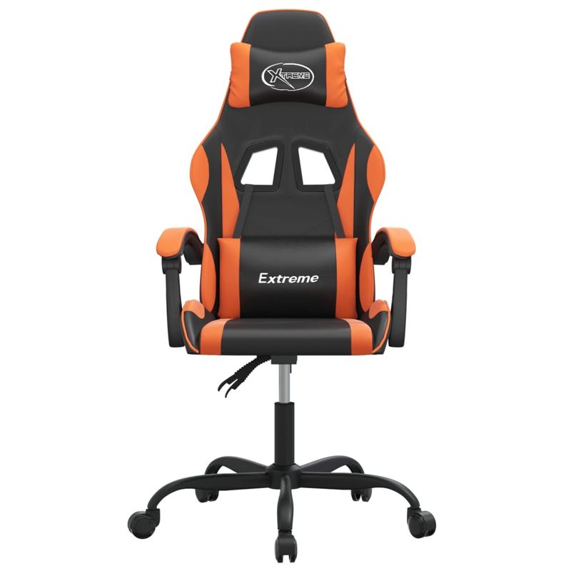PC, gaming si accesorii - Gaming - Accesorii gaming - Scaune gaming - Scaun de gaming pivotant, negru si portocaliu, piele ecologica - Infinity.ro