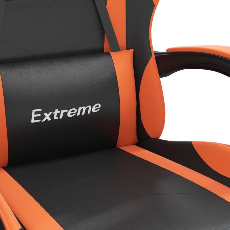 PC, gaming si accesorii - Gaming - Accesorii gaming - Scaune gaming - Scaun de gaming pivotant, negru si portocaliu, piele ecologica - Infinity.ro