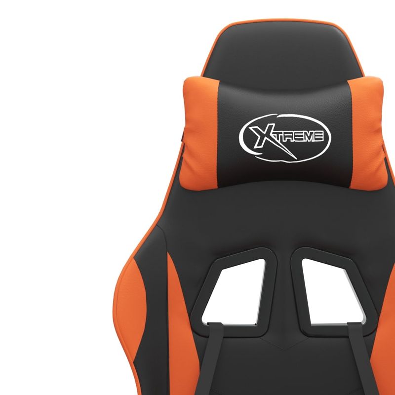 PC, gaming si accesorii - Gaming - Accesorii gaming - Scaune gaming - Scaun de gaming pivotant, negru si portocaliu, piele ecologica - Infinity.ro