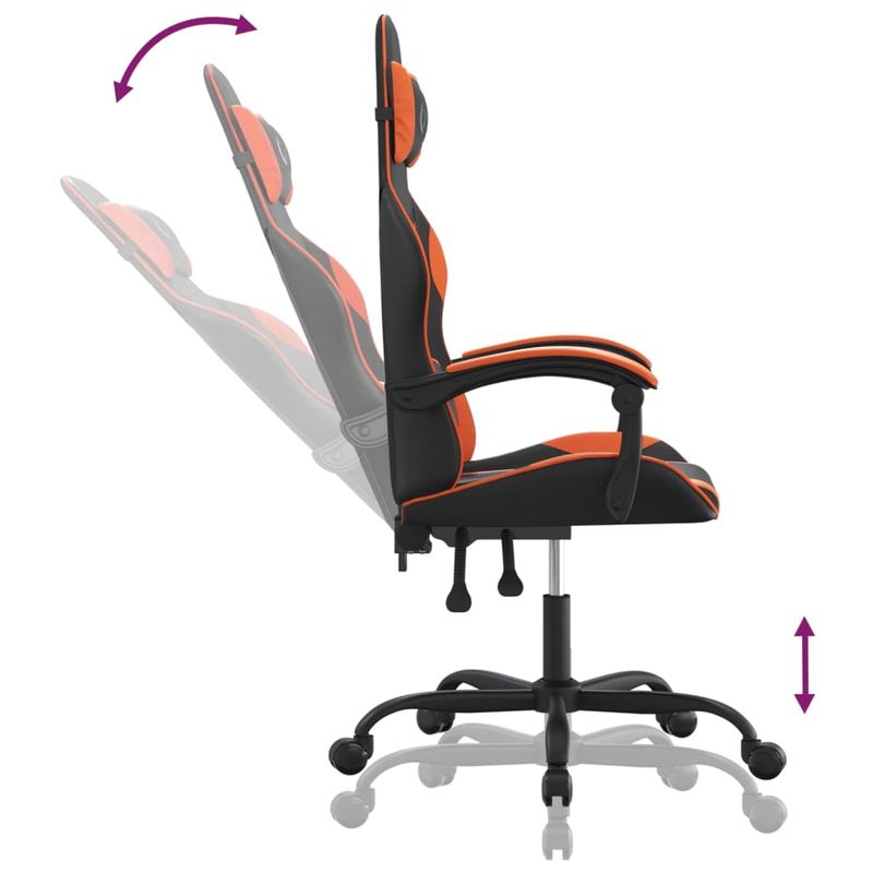 PC, gaming si accesorii - Gaming - Accesorii gaming - Scaune gaming - Scaun de gaming pivotant, negru si portocaliu, piele ecologica - Infinity.ro