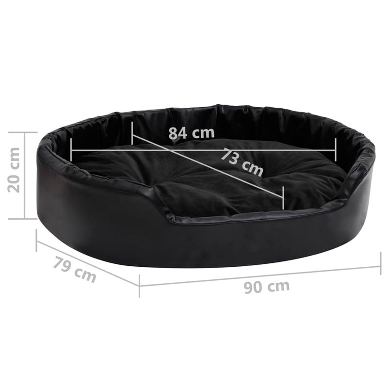 Petshop - Accesorii petshop - Culcusuri si custi - Culcusuri si saltele - Pat pentru caini, negru, 90x79x20 cm, plus/piele ecologica - Infinity.ro