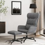 Casa si Gradina - Mobilier - Scaune si fotolii - Fotolii - Fotoliu de relaxare cu taburet, gri deschis, material textil - Infinity.ro