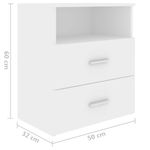 Casa si Gradina - Mobilier - Comode si corpuri - Noptiere - Noptiera, alb, 50x32x60 cm - Infinity.ro
