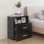 Casa si Gradina - Mobilier - Comode si corpuri - Noptiere - Noptiera, 2 buc., negru, 50x32x60 cm - Infinity.ro