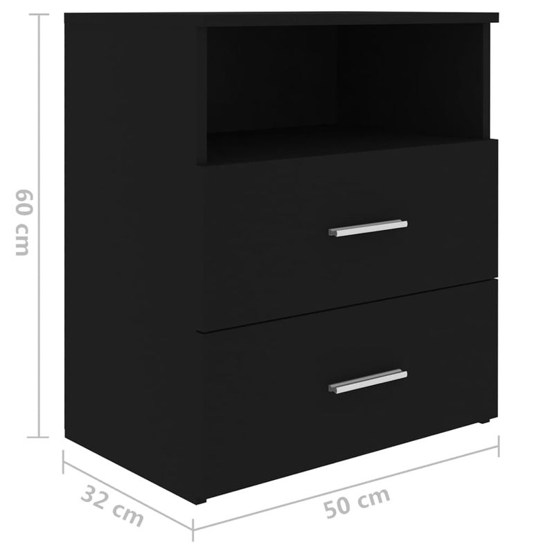 Casa si Gradina - Mobilier - Comode si corpuri - Noptiere - Noptiera, 2 buc., negru, 50x32x60 cm - Infinity.ro