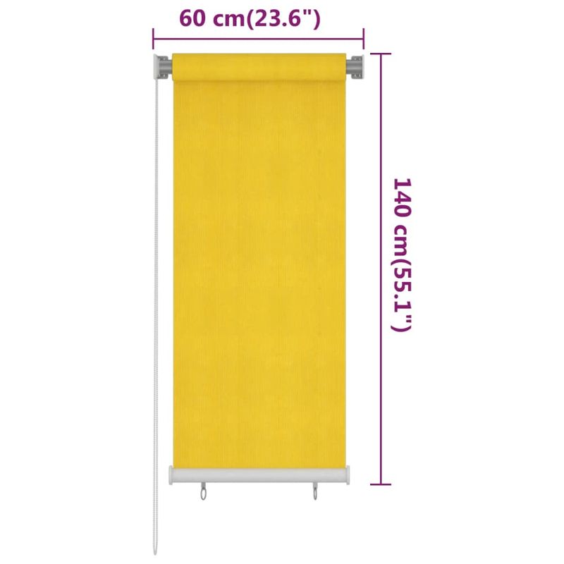 Casa si Gradina/Textile si covoare/Rulouri si jaluzele - Jaluzea tip rulou de exterior, galben, 60x140 cm, HDPE - Infinity.ro