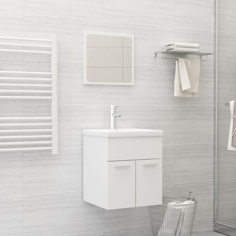 Casa si Gradina - Mobilier - Seturi de mobilier - Seturi baie - Set mobilier de baie, alb, lemn prelucrat - Infinity.ro