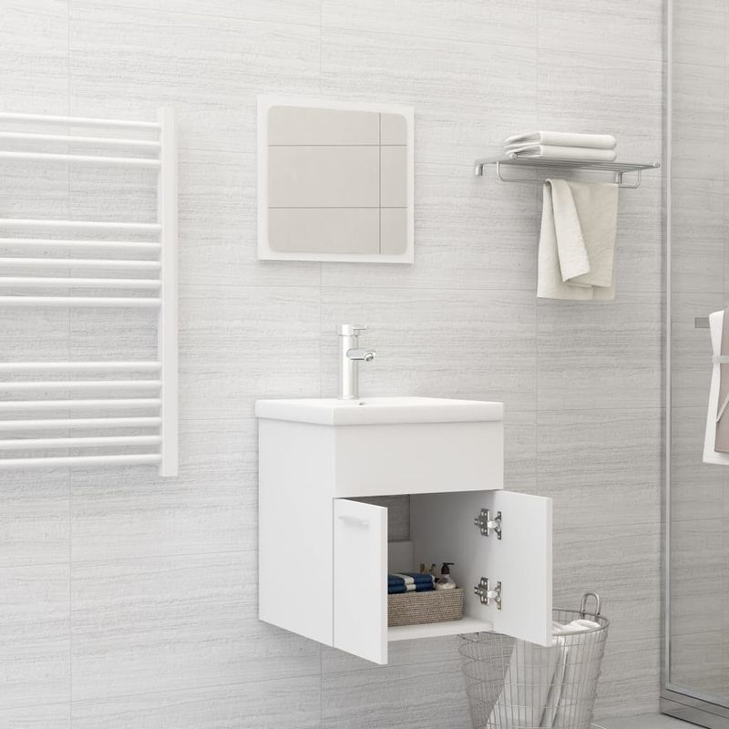 Casa si Gradina - Mobilier - Seturi de mobilier - Seturi baie - Set mobilier de baie, alb, lemn prelucrat - Infinity.ro