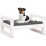 Petshop - Accesorii petshop - Culcusuri si custi - Culcusuri si saltele - Pat pentru caini, alb, 55,5x45,5x28 cm, lemn masiv de pin - Infinity.ro