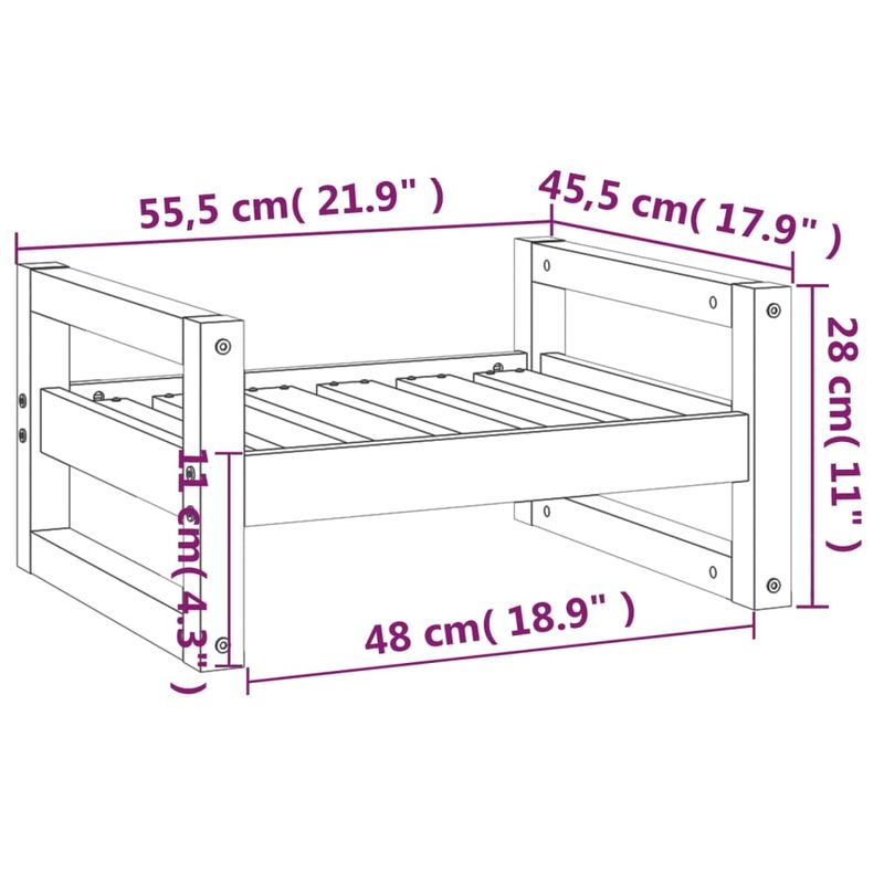 Petshop - Accesorii petshop - Culcusuri si custi - Culcusuri si saltele - Pat pentru caini, alb, 55,5x45,5x28 cm, lemn masiv de pin - Infinity.ro