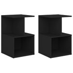 Casa si Gradina - Mobilier - Comode si corpuri - Noptiere - Noptiera, 2 buc., negru, 35x35x55 cm, PAL - Infinity.ro
