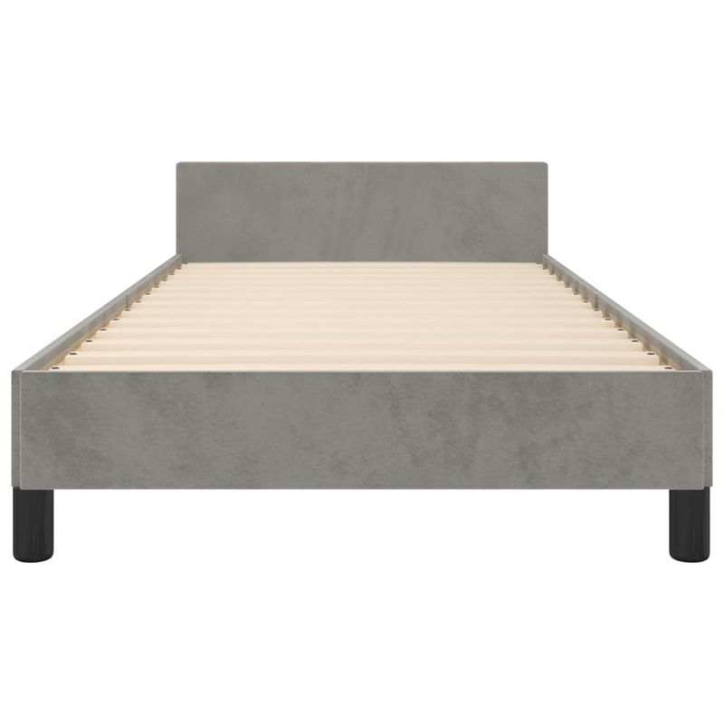 Casa si Gradina - Mobilier - Paturi si accesorii - Paturi - Cadru de pat cu tablie, gri deschis, 80x200 cm, catifea - Infinity.ro