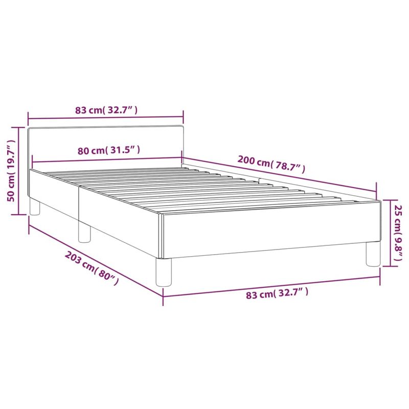 Casa si Gradina - Mobilier - Paturi si accesorii - Paturi - Cadru de pat cu tablie, gri deschis, 80x200 cm, catifea - Infinity.ro