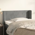 Casa si Gradina - Mobilier - Paturi si accesorii - Accesorii paturi - Tablie de pat cu aripioare gri deschis 83x16x78/88 cm catifea - Infinity.ro