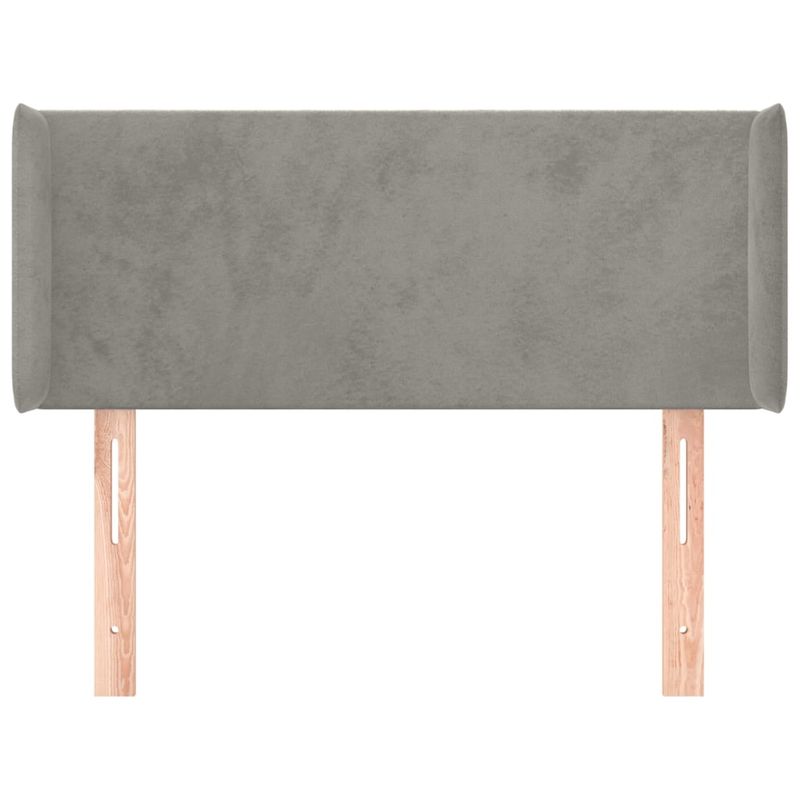 Casa si Gradina - Mobilier - Paturi si accesorii - Accesorii paturi - Tablie de pat cu aripioare gri deschis 83x16x78/88 cm catifea - Infinity.ro