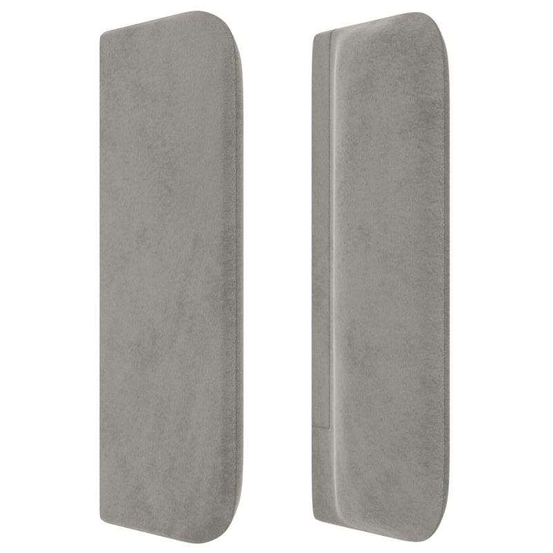 Casa si Gradina - Mobilier - Paturi si accesorii - Accesorii paturi - Tablie de pat cu aripioare gri deschis 83x16x78/88 cm catifea - Infinity.ro