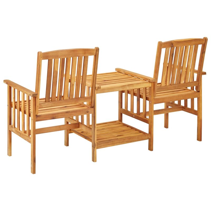 Casa si Gradina - Gradina si terasa - Mobilier exterior - Seturi mobila gradina - Scaune de gradina cu masa de ceai și perne, lemn masiv salcam, bej - Infinity.ro