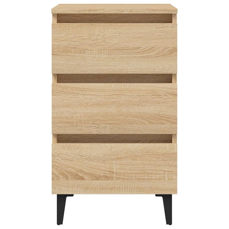 Casa si Gradina - Mobilier - Comode si corpuri - Noptiere - Noptiera cu picioare metalice, stejar Sonoma, 40x35x69 cm, cantitate în pachet: 1 - Infinity.ro