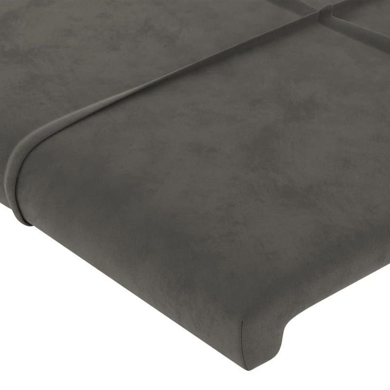 Casa si Gradina - Mobilier - Paturi si accesorii - Accesorii paturi - Tablie de pat design simplu, gri inchis, 140 cm, catifea raiata - Infinity.ro