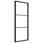 Casa si Gradina - Constructii - Usi interior, exterior si garaj - Usi garaj - Usa de interior, negru, 76x201,5 cm, sticla ESG si aluminiu - Infinity.ro