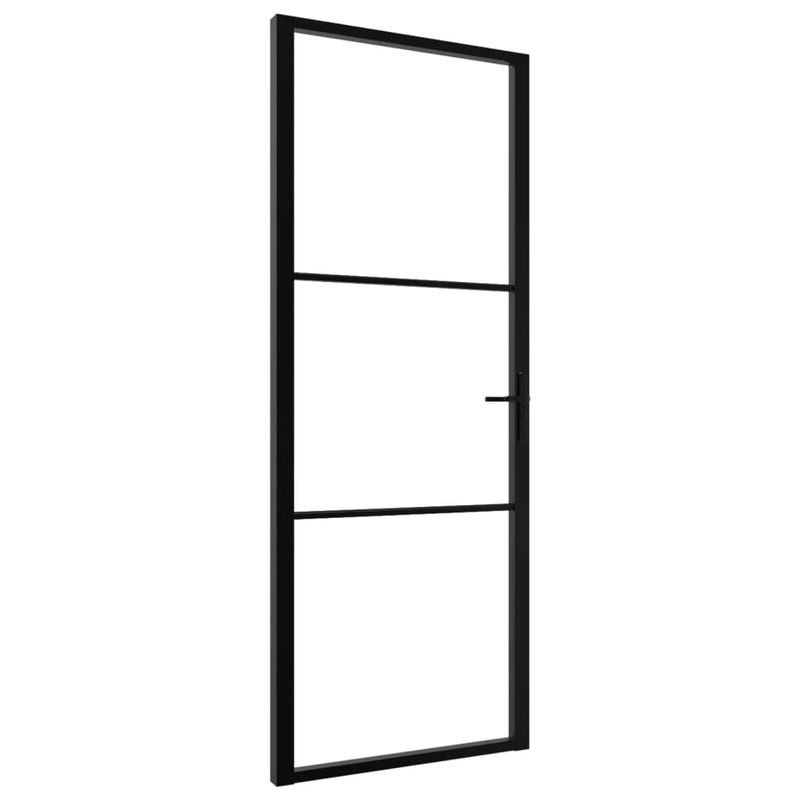 Casa si Gradina - Constructii - Usi interior, exterior si garaj - Usi garaj - Usa de interior, negru, 76x201,5 cm, sticla ESG si aluminiu - Infinity.ro