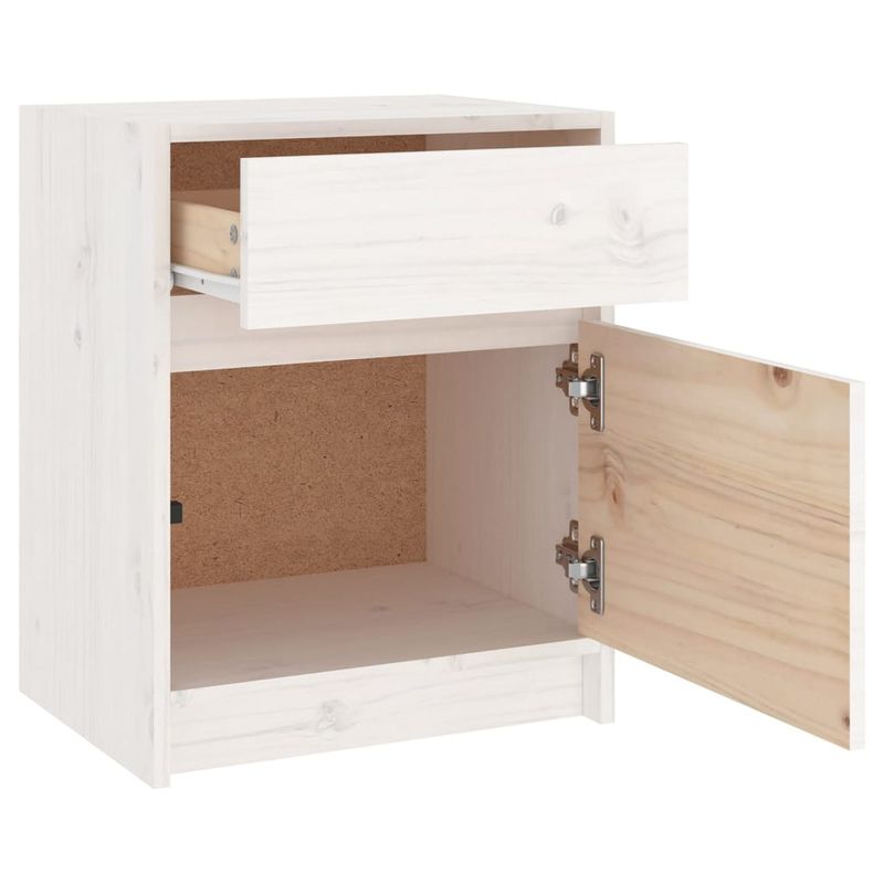 Casa si Gradina - Mobilier - Comode si corpuri - Noptiere - Noptiera, alb, 40x31x50 cm, lemn masiv de pin - Infinity.ro