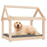 Petshop - Accesorii petshop - Culcusuri si custi - Culcusuri si saltele - Pat pentru caini, 81x60x70 cm, lemn masiv de pin - Infinity.ro