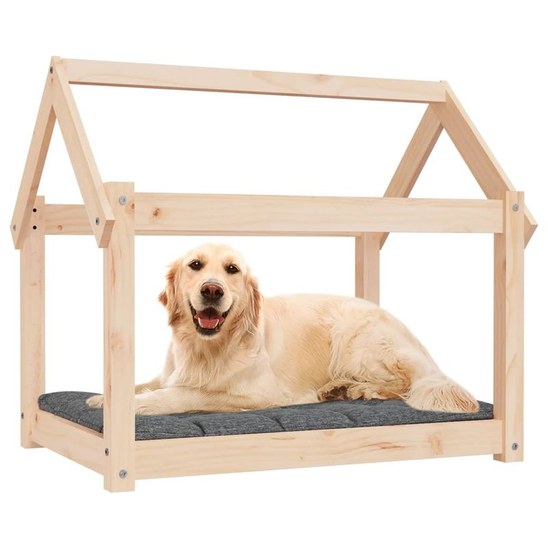 Petshop - Accesorii petshop - Culcusuri si custi - Culcusuri si saltele - Pat pentru caini, 81x60x70 cm, lemn masiv de pin - Infinity.ro