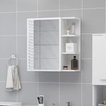 Casa si Gradina - Mobilier - Comode si corpuri - Masute de toaleta - Dulap de baie cu oglinda, alb, 62,5 x 20,5 x 64 cm, PAL - Infinity.ro