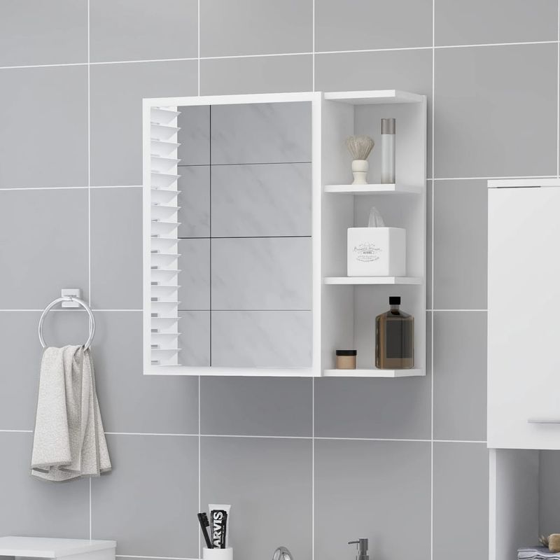 Casa si Gradina - Mobilier - Comode si corpuri - Masute de toaleta - Dulap de baie cu oglinda, alb, 62,5 x 20,5 x 64 cm, PAL - Infinity.ro