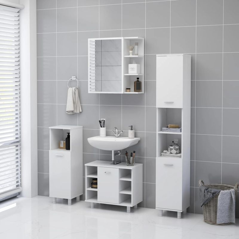 Casa si Gradina - Mobilier - Comode si corpuri - Masute de toaleta - Dulap de baie cu oglinda, alb, 62,5 x 20,5 x 64 cm, PAL - Infinity.ro
