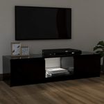 Casa si Gradina - Mobilier - Comode si corpuri - Comode - Comoda TV cu lumini LED, negru, 120x30x35,5 cm - Infinity.ro