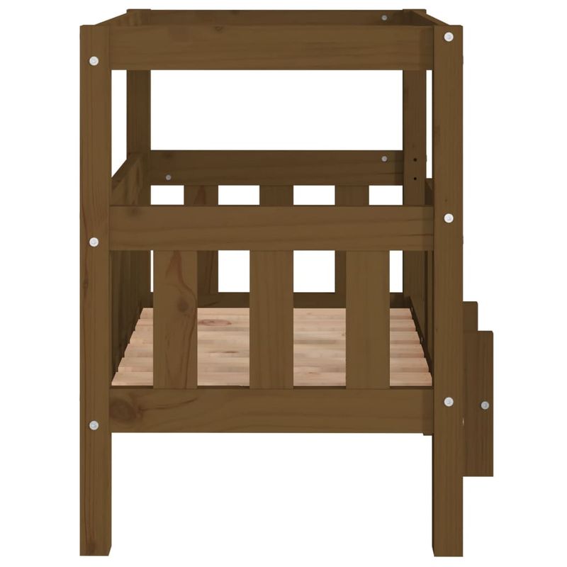Petshop - Accesorii petshop - Culcusuri si custi - Culcusuri si saltele - Pat pentru caini, maro miere, 65,5x43x70 cm, lemn masiv de pin - Infinity.ro