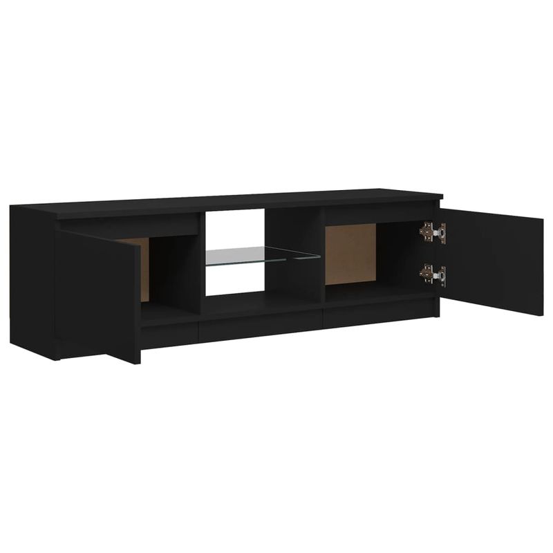 Casa si Gradina - Mobilier - Comode si corpuri - Comode - Comoda TV cu lumini LED, negru, 120x30x35,5 cm - Infinity.ro