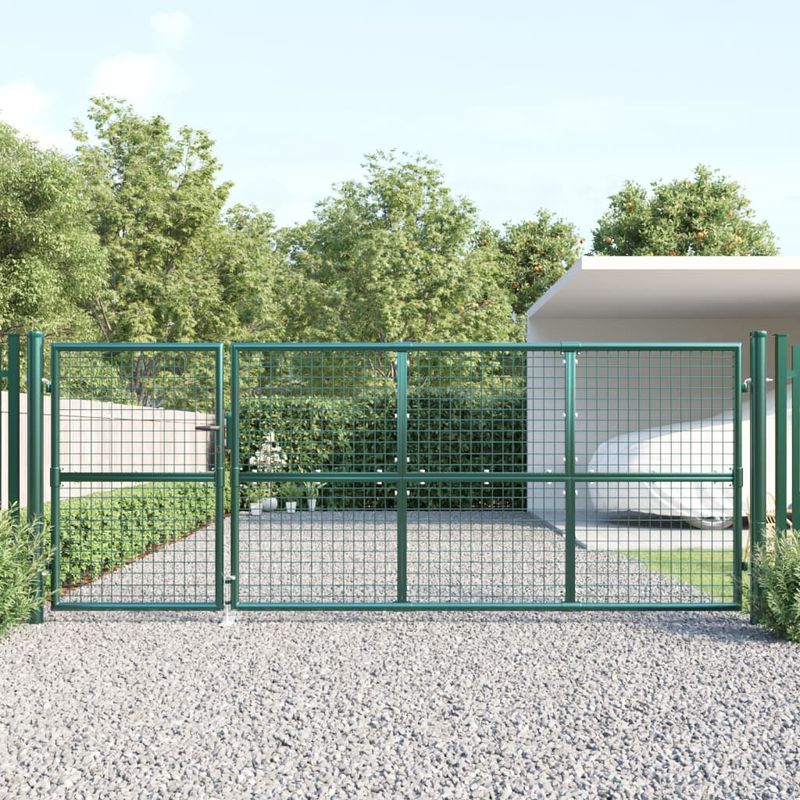 Casa si Gradina - Gradina si terasa - Garduri, panouri si accesorii - Poarta de gradina din plasa, verde, 350x175 cm, otel galvanizat - Infinity.ro
