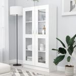 Casa si Gradina - Mobilier - Biblioteci si rafturi - Biblioteci - Dulap cu vitrina, alb, 82,5 x 30,5 x 150 cm, PAL - Infinity.ro